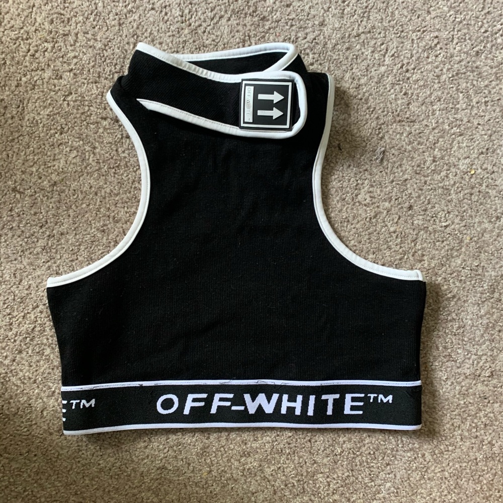 Off-white crop top.